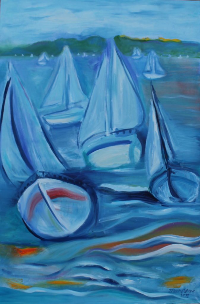 Regata – obraz plachetnic Táni Macholdové